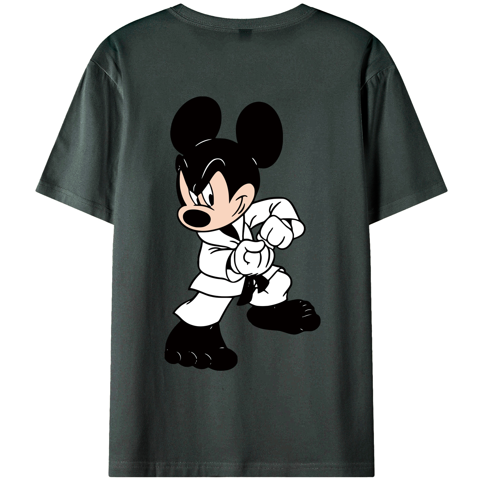 ミッキーマウス Mickey Mouse 綿100％ メンズ半袖Tシャツ（バックプリント） 通気性